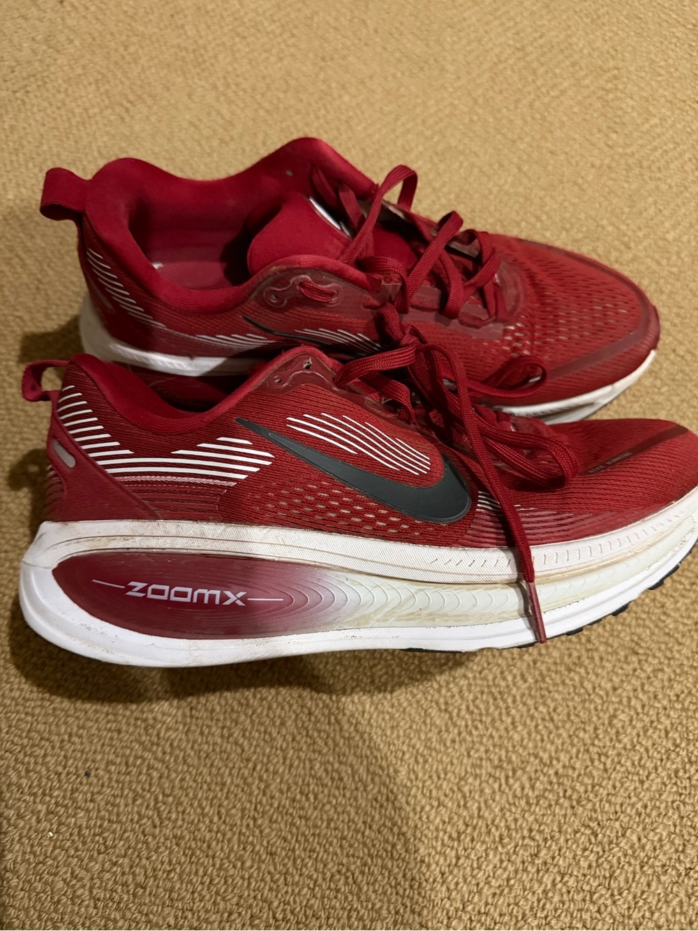 Nike women's  Red and White ZoomX Athletic Sneakers